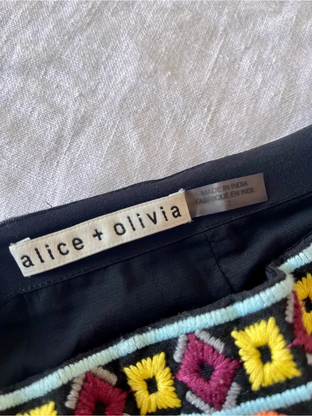 Alice + Olivia Elana embroidered mini skirt 2